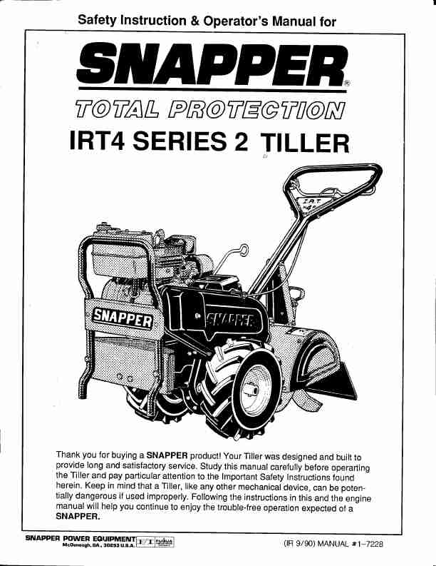 Snapper Tiller IRT4 Series 2-page_pdf